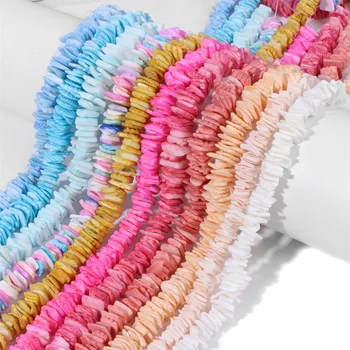 Moda Çok Renkli Düzensiz Kabuk Boncuk Doğal İnci Boncuk Boyalı Heishi Boncuk Takı Yapımı için DIY Aksesuarları 5