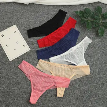 3 Adet / grup Seksi Dantel Tanga Kadın Şeffaf Düşük Bel İç Çamaşırı Oymak Külot Kadın Dikişsiz G-String İç Çamaşırı