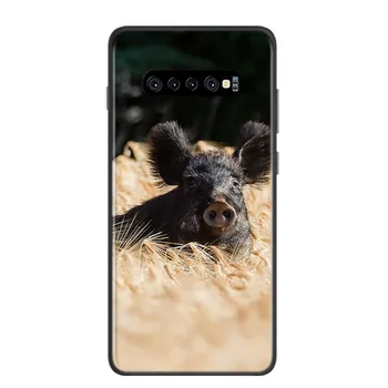 Kapak Yaban Domuzu Domuz Kahverengi Samsung Galaxy S22 S21 S20 Ultra Artı Pro S10 S9 S8 S7 4G 5G silikon Yumuşak Siyah telefon kılıfı 2