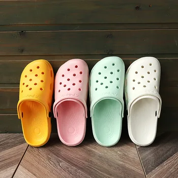 2023 kadın Yaz Açık plaj ayakkabısı Büyük Ayak Delikli Ayakkabı Kadın Erkek Croc Sandalet Sarılmış Terlik 4