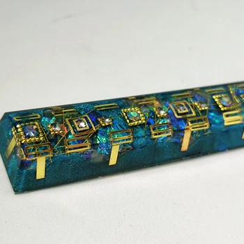 Mücevherli Tasarım Mavi 6.25 u Reçine Boşluklu Keycaps Kiraz Gateron Kailh TTC Anahtarı Sabitleyici El Yapımı Anahtar Kapaklar