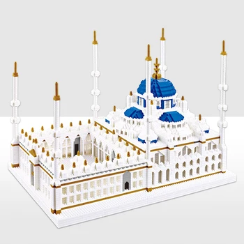 Türk Mavi Cami 6850 ADET Tuğla Mikro Elmas Yapı Taşı Dünya Mimarisi Ünlü Landmark DIY 3D Bulmaca Oyuncaklar Çocuklar için