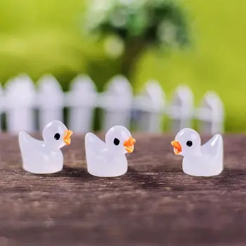 Sevimli Parlayan Mini Ördek Reçine Süs Ev Odası Dekor Minyatürleri Dekoratif Ördekler Peri Bahçe Saksı Süs Çocuk Oyuncakları