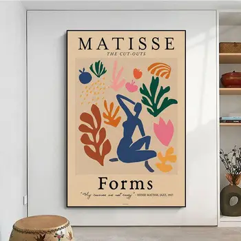 Henri Matisse Retro Kraft Kağıt Afiş Decoracion Boyama Duvar Sanatı Kraft Kağıt Kawaii odası dekor 4