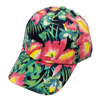 Kadın tropikal çiçek beyzbol şapkası Ayarlanabilir Çiçek baskı Şapka Plaj Gezisi 0