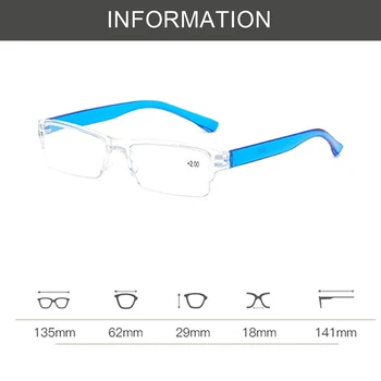 Moda Retro Kare Anti-mavi okuma gözlüğü Erkek Kadın Unisex Taşınabilir Ultra hafif Yarım çerçeve okuma gözlüğü + 1.0 ila + 4.0 1