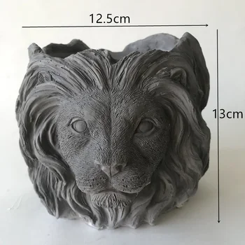 Büyük Hayvan 3D Aslan Saksı Kalıpları Beton Ekici Silikon Çimento Vazo Kalıp DIY Reçine Alçı Zanaat Ev Dekor Araçları 0
