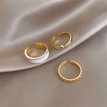 ORZTOON Moda Lüks Açık Ayarlanabilir Parmak Yüzük Kadınlar İçin Basit Kişilik 3 adet Yüzük Düğün Hediyesi Moda kadın mücevheratı 2