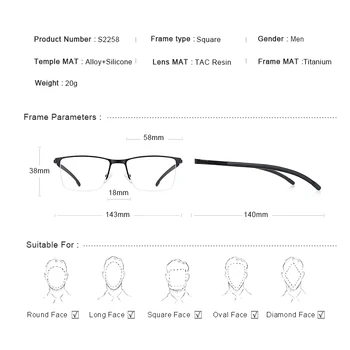 MERRYS tasarım Erkekler Saf Titanyum Gözlük Çerçeve Kare Miyopi Optik Reçete Gözlük Çerçevesi Antiskid Silikon Gözlük S2258