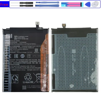 Pil BN62 BN 62 6000mAh Xiaomi Redmi İçin Not 9 4G 9T Yedek Piller Bateria + Araçları 5
