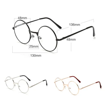 Zilead Erkekler Vintage Metal Tam Çerçeve Gözlük Çerçevesi Derece Yuvarlak Kadın Miyopi Lens Miyop Gözlük-1.0-1.5 - 2.0 İla-3.5