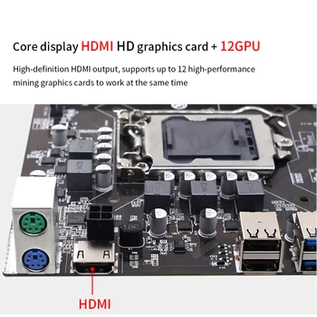 TISHRIC B250C BTC Madencilik Anakart 12 Port USB 3.0 PCIE 16X USB 3.0 Grafik Kartı Yuvası LGA1151 Destekler DDR4 DIMM RAM 2