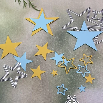 Yeni Yıldız dekorasyon DIY Zanaat Metal Kesme Die Karalama Defteri Kabartmalı Kağıt Kartı Albümü Zanaat Şablon şablon Kalıpları