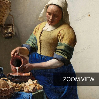 Johannes Vermeer Poster, Sütçü Baskı, De Melkmeid, Sergi Roma, Roma İtalya, İtalyan Sergi, Klasik Resim 1