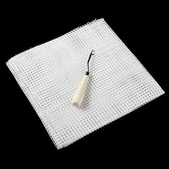Mandalı Kanca Kitleri Plastik Kanca file kumaş Çanta Halı İplik Kanca Zanaat Malzemeleri DIY El Sanatları Mandalı Kanca Aksesuarları 50x100cm 1