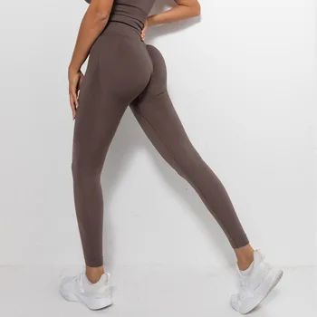 Kadın Spor Tayt Kalça Push Up Yoga Pantolon Spor dikişsiz tayt Atletik Yüksek Bel Pantolon Düz Renk İnce Egzersiz Leggins