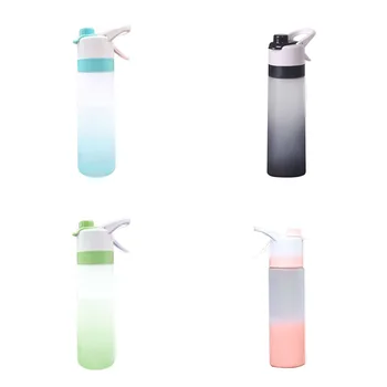 700 ml Sprey Su Şişesi Büyük Kapasiteli Taşınabilir Açık Spor Moda Sevimli Içme Plastik Şişeler BPA Ücretsiz Çevre Dostu 0