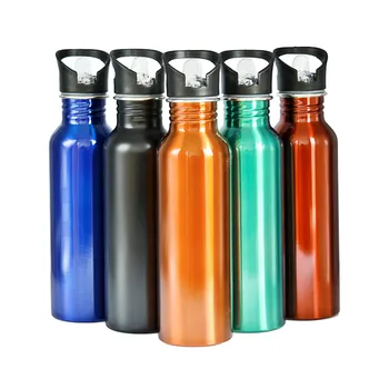 750 ML Resuable ÇEVRE dostu BPA ücretsiz paslanmaz çelik Metal su şişeleri tek duvar seyahat spor salonu içecek su ısıtıcısı 4