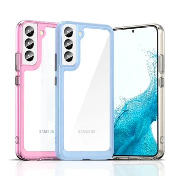 Samsung Galaxy S22 Kılıfı S23 Artı Ultra Kılıf Lüks Silikon Şeffaf Tampon Silikon TPU Samsung S22 Artı Ultra Kapak