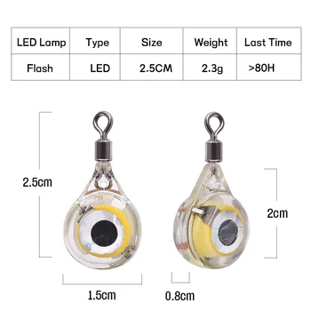 1 adet Mini göz şekli balıkçılık cazibesi ışık LED derin Bırak sualtı lamba kalamar Balıkçılık Bait aydınlık cazibesi balık çekmek için 3