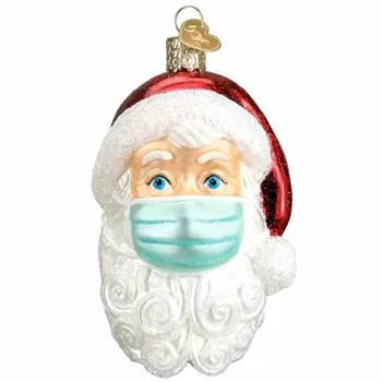 Kişiselleştirilmiş yılbaşı Ağacı Süsleri 3D Noel Baba Maskesi En Iyi Dileklerimle Parti Dekorasyon Hediye navidad arbol