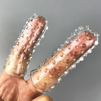 Silikon Parmak Kol Kullanımlık Prezervatif Klitoris Stimülatörü Penis Extender Komik Yetişkin 18 Kadın Mastürbasyon Seks Oyuncakları Kadınlar İçin