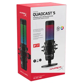 Kingston HyperX QuadCast S Profesyonel Elektronik Spor Mikrofon Bilgisayar Canlı Mikrofon RGB Mikrofon Cihazı Ses Oyunu