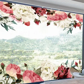 Renkli şakayık çiçekleri duvar çıkartmaları Sanat Ev Dekor Mobilya Dolap Çıkartmaları Duvar Kağıdı Kendinden Yapışkanlı Yatak Odası Oturma Odası Duvar 5