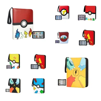 Pokémon Kart Kitap 4 Izgara Gevşek yaprak PU Oyun Kartı saklama çantası Pokémon Kart Kitap Toplama Kartı Kitap doğum günü hediyesi noel hediyesi 5
