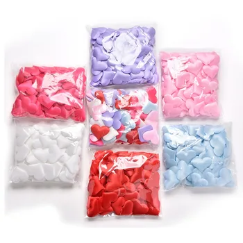 90 Adet / paket Renkli Kalp Kumaş Konfeti Masa Dağılım Dekor Düğün Parti Dekor Doğum Günü Parti Malzemeleri 35mm