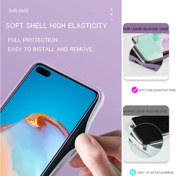 Kabus Önce Noel telefon kılıfı İçin Huawei P 50 40 30 20 Akıllı Z Lite Pro E Artı 2019 2021 Sıvı Sol Halat Funda Kapak 4