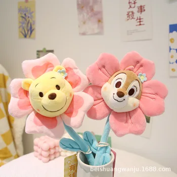 Kawaii Disney Anime Hobi Pooh Ayı Lotso Donald Ördek Sevimli Size Bir Çiçek Peluş Bebek Buket Hediye Hediye Kız Arkadaşı için