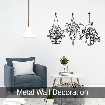 Metal Siyah Duvar Sanatı dekorasyon için duvar boyaması Dekorasyon Dekorasyon Siyah Kolye Oturma Odası Balkon Mutfak Yatak Odası Demir Dekorasyon 5