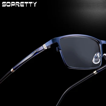 Iş erkek Optik Gözlük Çerçeveleri, Yarı Çerçeve Metal Menteşe Reçete Gözlük Miyopi ve Reçete Gözlük HF9882 2