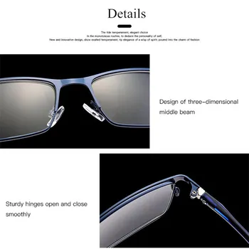 Iş erkek Optik Gözlük Çerçeveleri, Yarı Çerçeve Metal Menteşe Reçete Gözlük Miyopi ve Reçete Gözlük HF9882 3