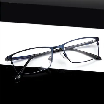 Iş erkek Optik Gözlük Çerçeveleri, Yarı Çerçeve Metal Menteşe Reçete Gözlük Miyopi ve Reçete Gözlük HF9882 4
