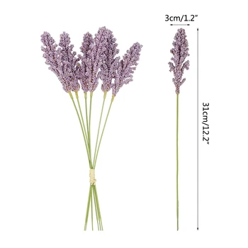 6 Adet PE Lavanta Buketi Gelin Ucuz Yapay Bitki Sahte Buğday Kulaklar Çiçekler Düğün Ev Dekorasyon İçin Dıy Çelenk Zanaat