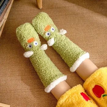 Odası Çorap Yetişkin Ev Hapsi Çorap bacak ısıtıcısı Uyku Noel Kar Çorap Kadife Terlik Halı Çorap Komik Chaussettes