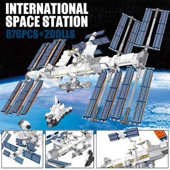 Yaratıcı Uluslararası Uzay İstasyonu Yapı Taşları Tuğla Klasik Film Modeli Çocuk Oyuncakları Erkek Çocuk Oyuncakları Çocuklar İçin Hediye