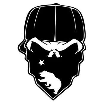 10 cm*14.2 cm Gangster Kaliforniya Maskesi Kafatası Etiketler Çıkartmaları Vinil Siyah / Gümüş S3-5138