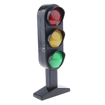 Plastik minyatür trafik ışığı modeli sokak kırmızı yeşil sarı ışık işareti çocuk oyun eğlenceli aksesuarları eğitici oyuncak 0