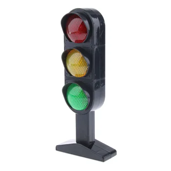 Plastik minyatür trafik ışığı modeli sokak kırmızı yeşil sarı ışık işareti çocuk oyun eğlenceli aksesuarları eğitici oyuncak 1