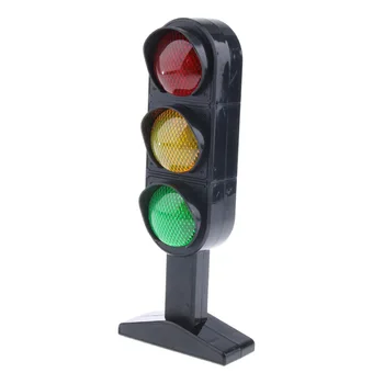 Plastik minyatür trafik ışığı modeli sokak kırmızı yeşil sarı ışık işareti çocuk oyun eğlenceli aksesuarları eğitici oyuncak 2