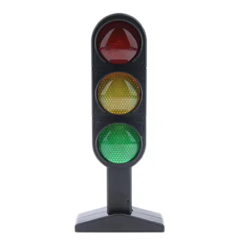 Plastik minyatür trafik ışığı modeli sokak kırmızı yeşil sarı ışık işareti çocuk oyun eğlenceli aksesuarları eğitici oyuncak 4