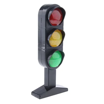Plastik minyatür trafik ışığı modeli sokak kırmızı yeşil sarı ışık işareti çocuk oyun eğlenceli aksesuarları eğitici oyuncak 5