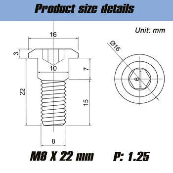 5 Adet M8x22 mm Titanyum Cıvata Vidalar altıgen başlı soket Suzuki disk fren rotoru Cıvata M8*22 Motosiklet Aksesuarları