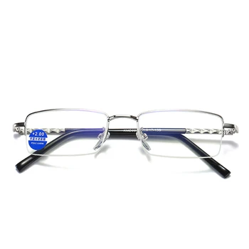 Zilead Metal Kare Okuma Anti-Mavi Işık Presbyopic Gözlük Ultra Işık Kadınlar İçin Açık Lens İş Gözlük Erkek Gözlük