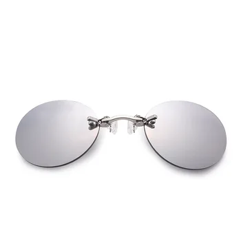 Mini Çerçevesiz güneş Gözlüğü Burun Lens Yuvarlak Gözlük Moda Matrix Morpheus Çerçevesiz Vintage Erkekler küçük UV400 Gözlük