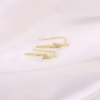 TARAYICI 925 Ayar Gümüş Kübik Zirkonya Kulak Piercing Saplama Küpe Kadınlar İçin Düğün Parti Takı Aksesuarları Pendientes Hediye 1