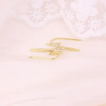TARAYICI 925 Ayar Gümüş Kübik Zirkonya Kulak Piercing Saplama Küpe Kadınlar İçin Düğün Parti Takı Aksesuarları Pendientes Hediye 2